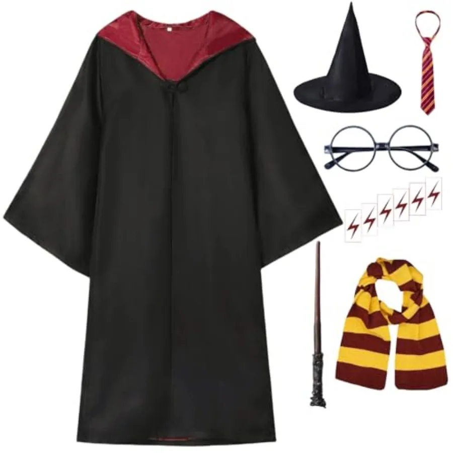 Wizard Costume for 3-15, Wizard Robe with Dress Up Set for Halloween Cosplay Party
Wizard Costume for 3-15, Wizard Robe with Dress Up Set for Halloween Cosplay Party