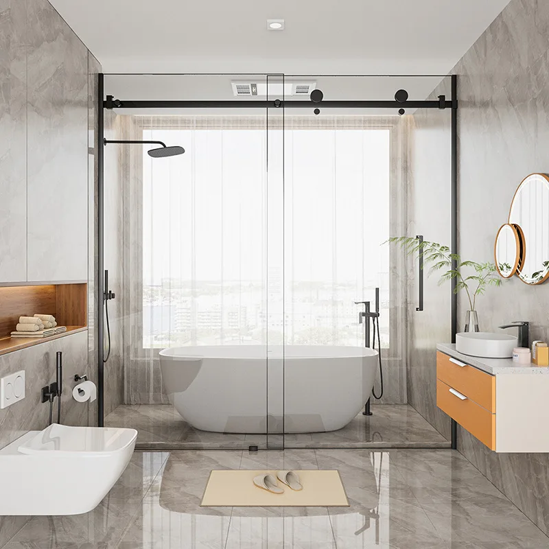 Glass door pulley track bathroom one solid and one active dry and wet separation sliding door sliding hardware accessories
Glass door pulley track bathroom one solid and one active dry and wet separation sliding door sliding hardware accessories