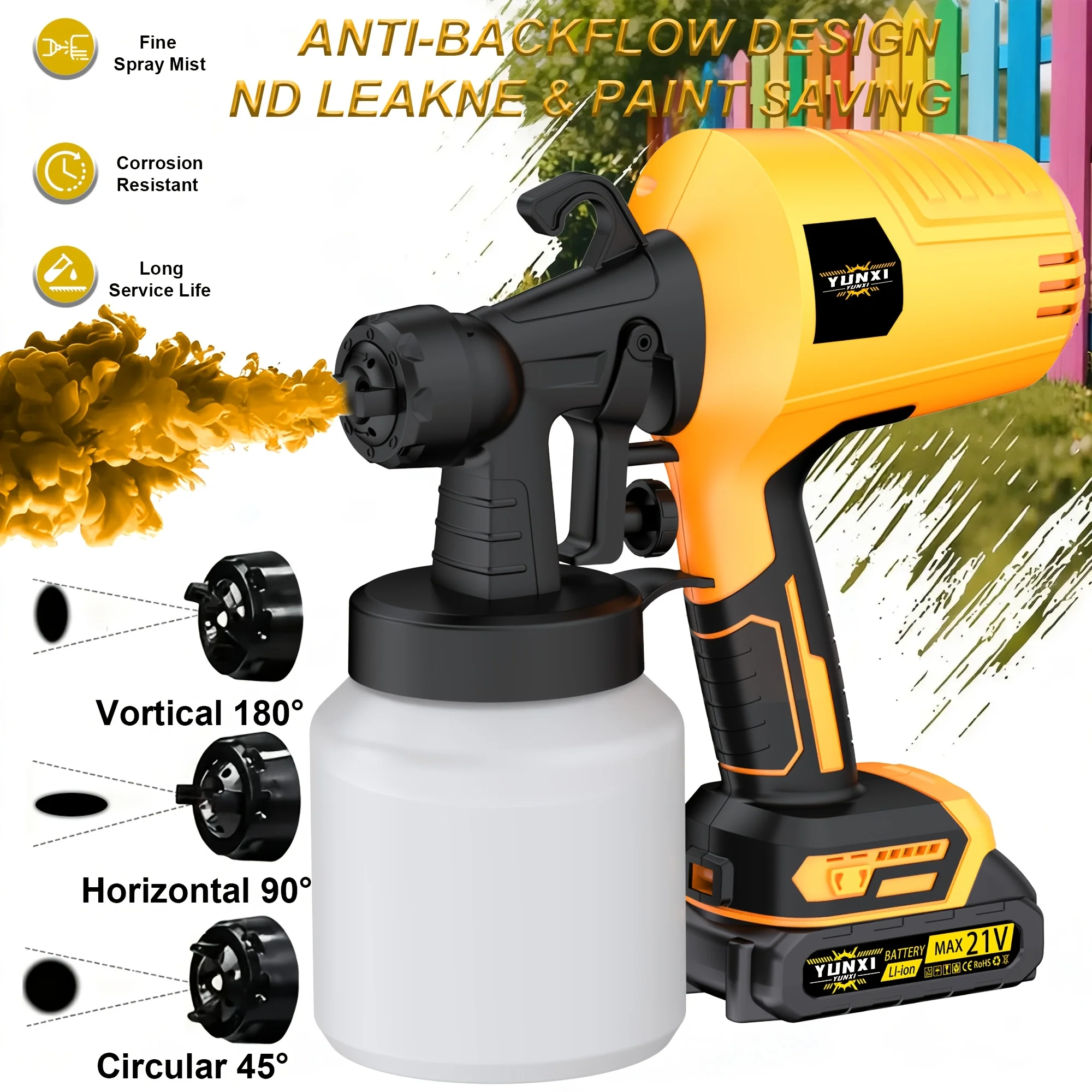 21V Wireless Spray Paint Gun, Suitable For Furniture, Cabinets, Fences, Walls, Gifts, Home Decoration, And Spray Paint Tools. Equipped With Battery And Charger, Battery Powered. Very Suitable Gift For Men, Men'S GiftOptional
21V Wireless Spray Paint Gun, Suitable For Furniture, Cabinets, Fences, Walls, Gifts, Home Decoration, And Spray Paint Tools. Equipped With Battery And Charger, Battery Powered. Very Suitable Gift For Men, Men'S GiftOptional