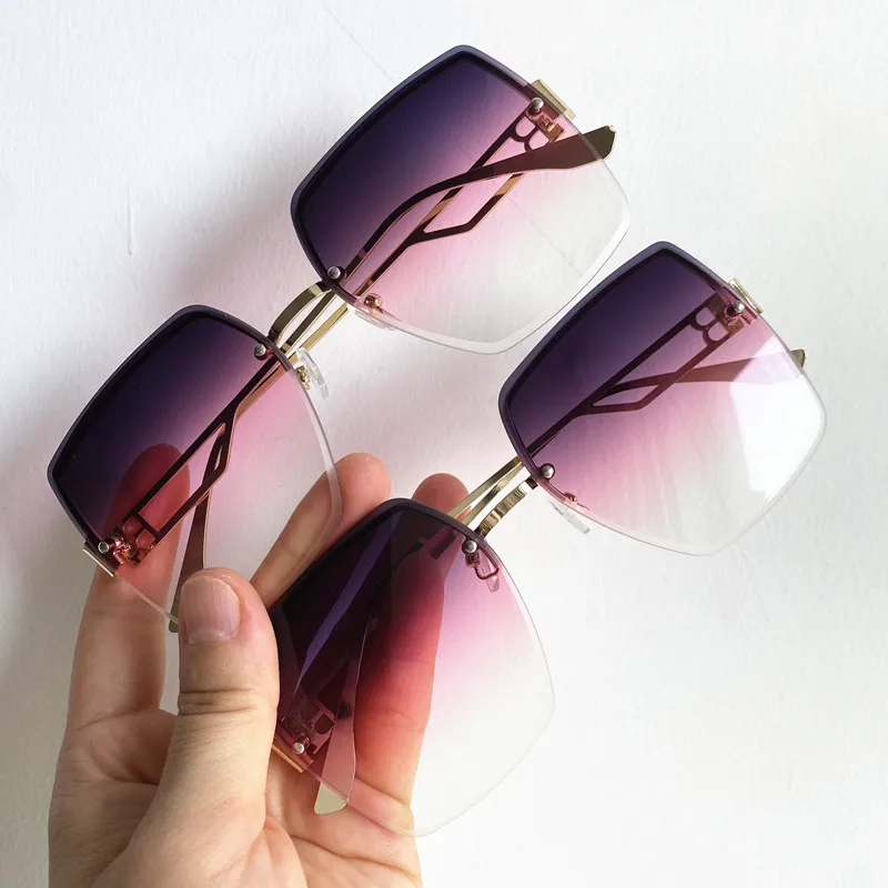 NEW Sun Glasses Women Anti-UV Spectacles Rimless Eyeglasses Square Ornamental Gradient Color Lens Sunglasses
NEW Sun Glasses Women Anti-UV Spectacles Rimless Eyeglasses Square Ornamental Gradient Color Lens Sunglasses