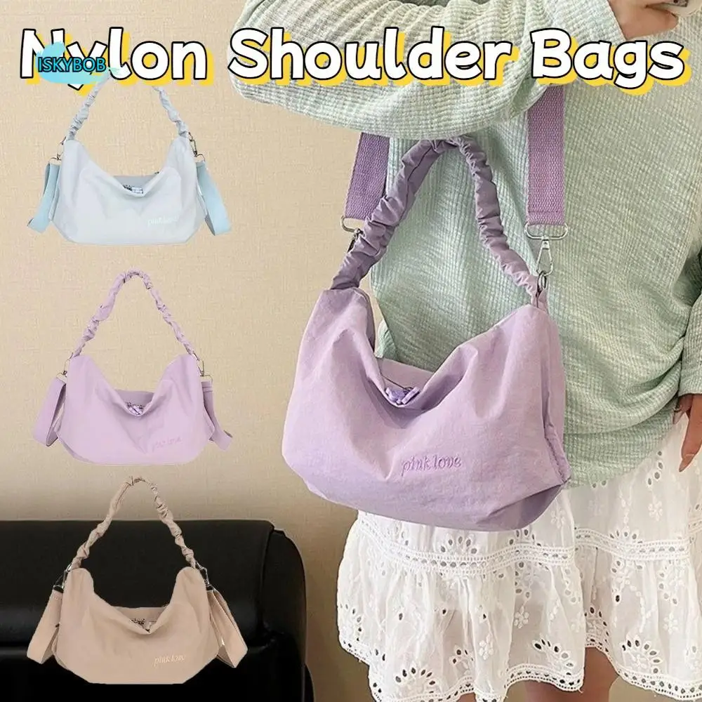Fashion Solid Color Pleated Shoulder Bag Leight Weight Large Capacity Nylon Crossbody Bag Leisure Casual Women's Handbags Travel
Fashion Solid Color Pleated Shoulder Bag Leight Weight Large Capacity Nylon Crossbody Bag Leisure Casual Women's Handbags Travel