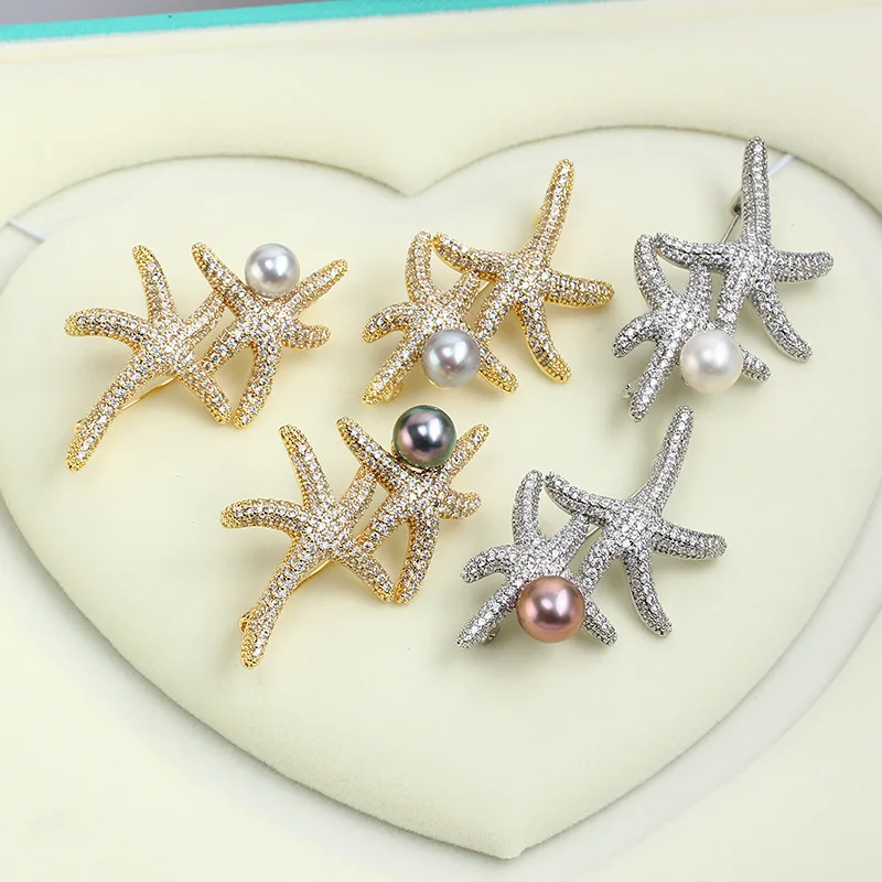 DIY Copper Gold Plated Starfish Inlaid Zircon Brooch Blank Base, Trendy Corsage Jewelry For Women
DIY Copper Gold Plated Starfish Inlaid Zircon Brooch Blank Base, Trendy Corsage Jewelry For Women