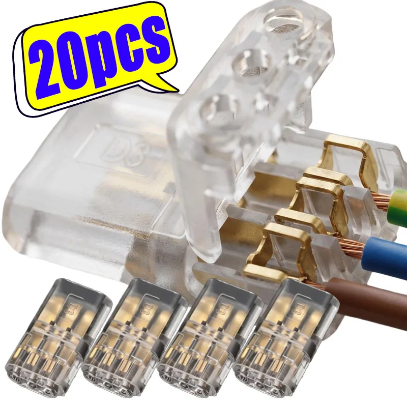 Quick Wire Connectors Solderless Terminal Block Transparent PC Electrical Cable Splitter for 18-22AWG Fast Connection
Quick Wire Connectors Solderless Terminal Block Transparent PC Electrical Cable Splitter for 18-22AWG Fast Connection