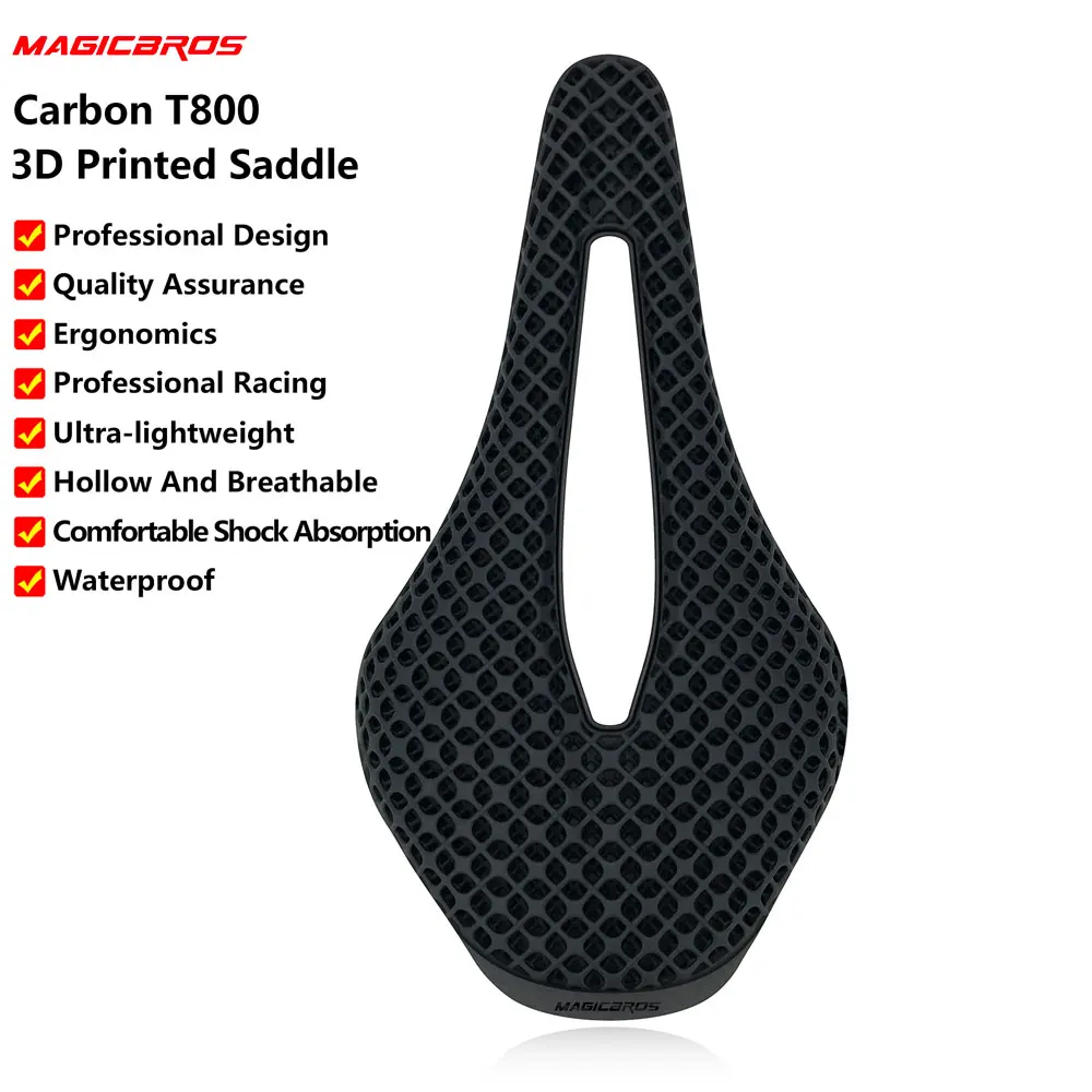 MAGICBROS Carbon 3D Printed Bike Saddle 145mm 154g 7*9 High Modulus Carbon Fiber Base MTB Mountain Cycling Seat Parts 3D Cushion
MAGICBROS Carbon 3D Printed Bike Saddle 145mm 154g 7*9 High Modulus Carbon Fiber Base MTB Mountain Cycling Seat Parts 3D Cushion