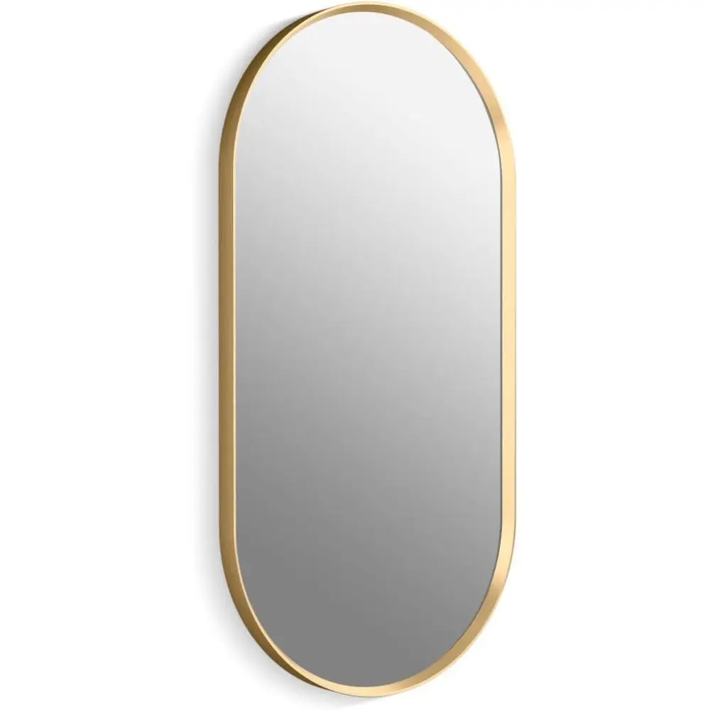 18 W x 36 H Oval Wall-Mounted Vanity Mirror in Brushed Gold
18 W x 36 H Oval Wall-Mounted Vanity Mirror in Brushed Gold