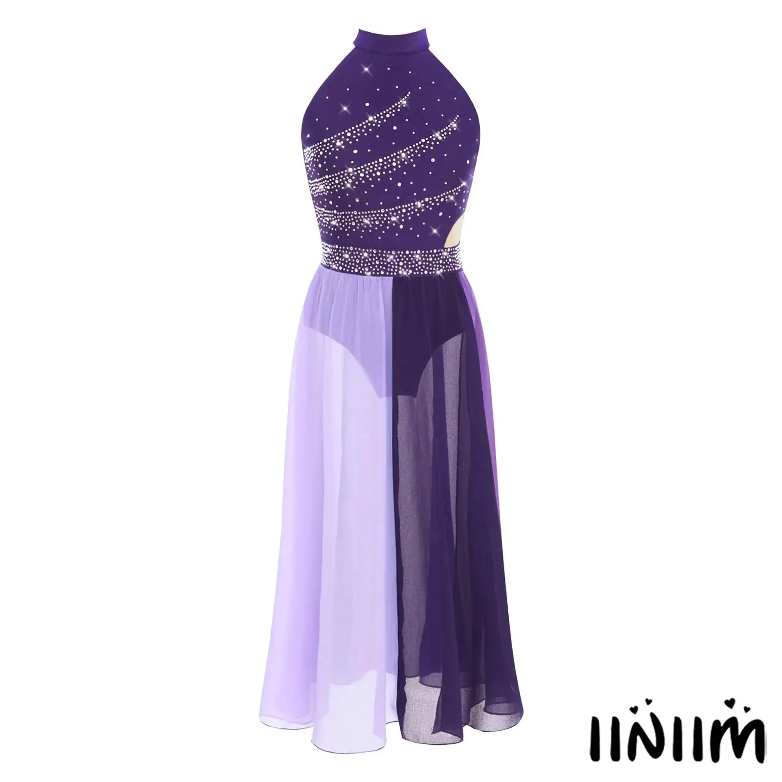 Girls Lyrical Ballet Dance Costume Mock Neck Sleeveless Back Invisible Zipper Shiny Rhinestones Dress for Ballroom Dance Show
Girls Lyrical Ballet Dance Costume Mock Neck Sleeveless Back Invisible Zipper Shiny Rhinestones Dress for Ballroom Dance Show