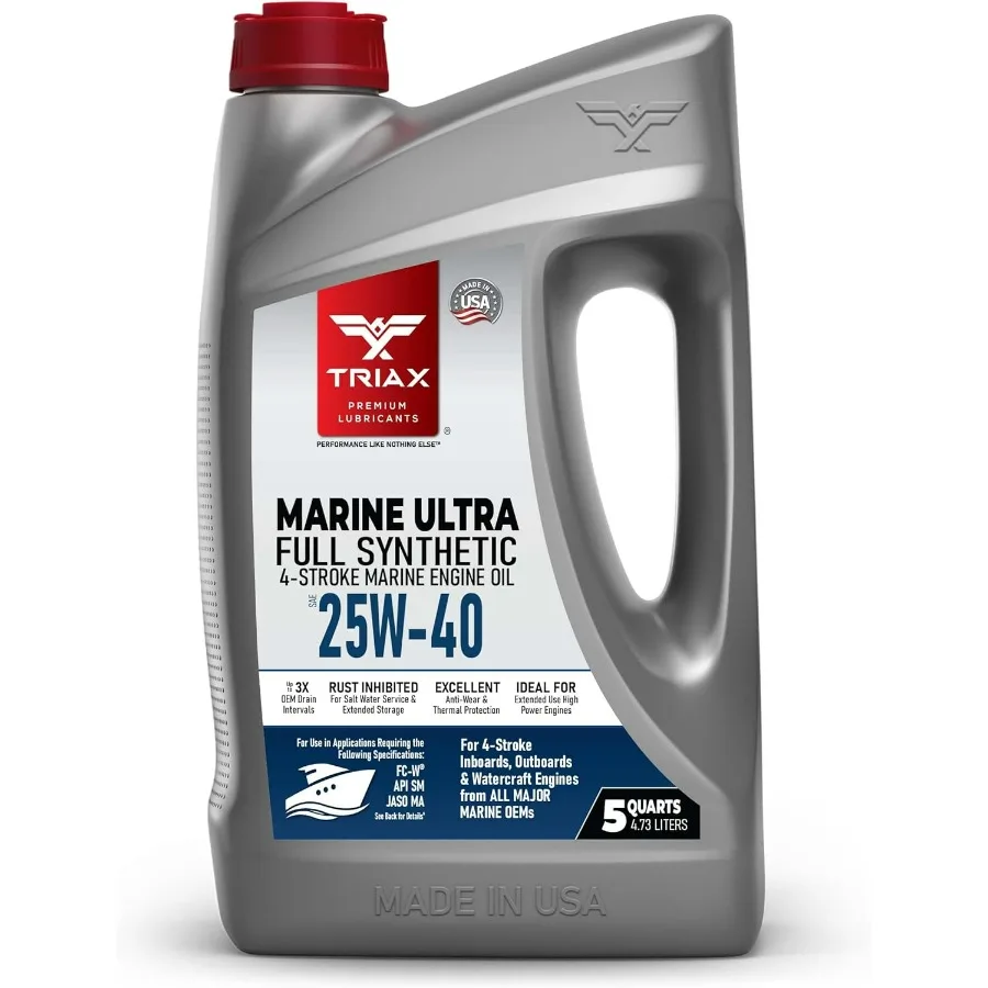 Marine Ultra 25W-40 Full Synthetic 4-Stroke Engine Oil, NMMA FC-W, JASO MA | For all Inboard, Outboards, Personal Watercraft, an
Marine Ultra 25W-40 Full Synthetic 4-Stroke Engine Oil, NMMA FC-W, JASO MA | For all Inboard, Outboards, Personal Watercraft, an