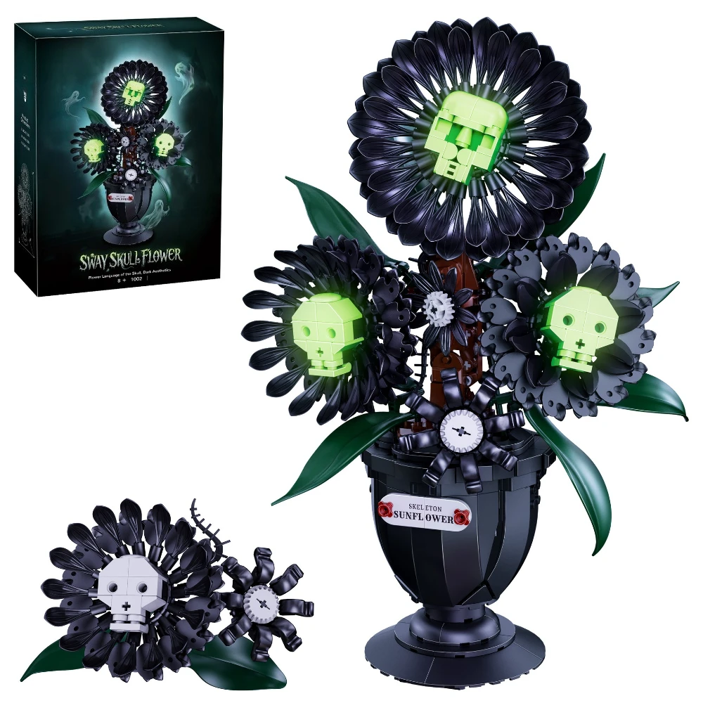 MOC Gothic Dark Skeleton Sunflower Building Blocks Set Mystery Blooms Flexible Drive Sway Flower Idea Toys Adults Holiday Gifts
MOC Gothic Dark Skeleton Sunflower Building Blocks Set Mystery Blooms Flexible Drive Sway Flower Idea Toys Adults Holiday Gifts