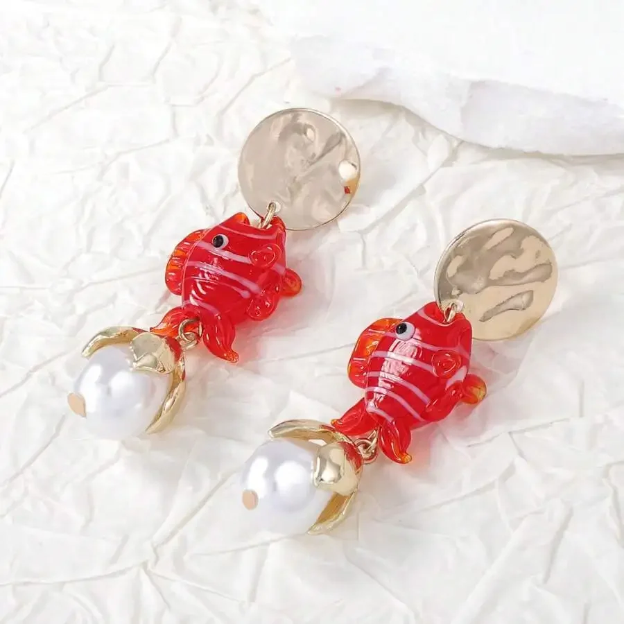 Summer Marine Style Alloy Fish Drop Earrings For Women, Fresh Chic Sea Theme Jewelry
Summer Marine Style Alloy Fish Drop Earrings For Women, Fresh Chic Sea Theme Jewelry