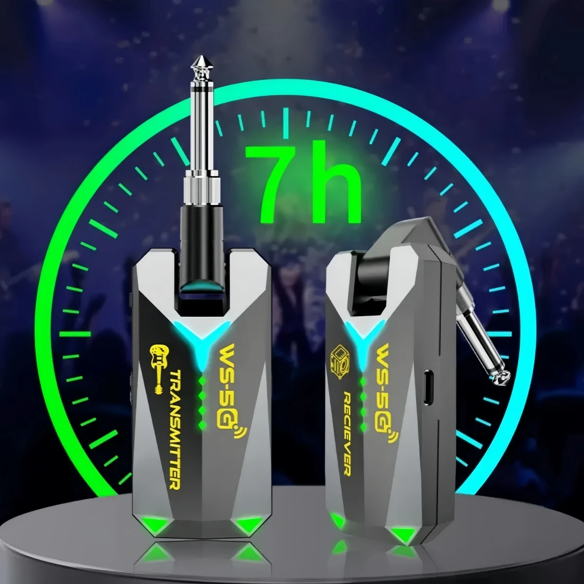Miwayer WS-5G Studio Sound Wireless System, 48K/16Bit, 5.8GHz Auto-Sync, Rechargeable Transmitter/Receiver for Bass & Guitar
Miwayer WS-5G Studio Sound Wireless System, 48K/16Bit, 5.8GHz Auto-Sync, Rechargeable Transmitter/Receiver for Bass & Guitar