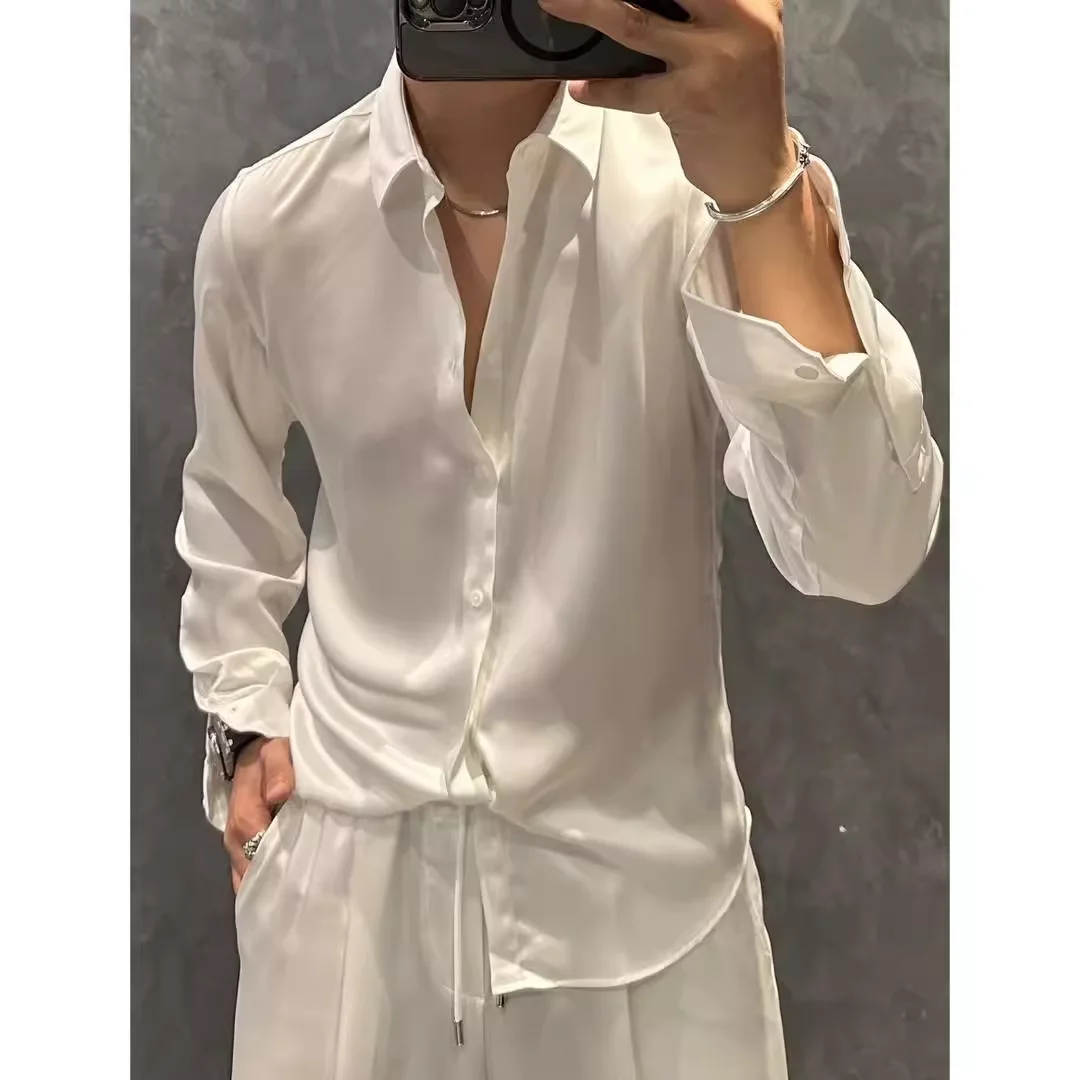 High Quality Summer Ice Silk Smooth Cool Anti-Wrinkle Loose Long Sleeve Men's Shirt Luxury Lightweight Pure Color European Style
High Quality Summer Ice Silk Smooth Cool Anti-Wrinkle Loose Long Sleeve Men's Shirt Luxury Lightweight Pure Color European Style