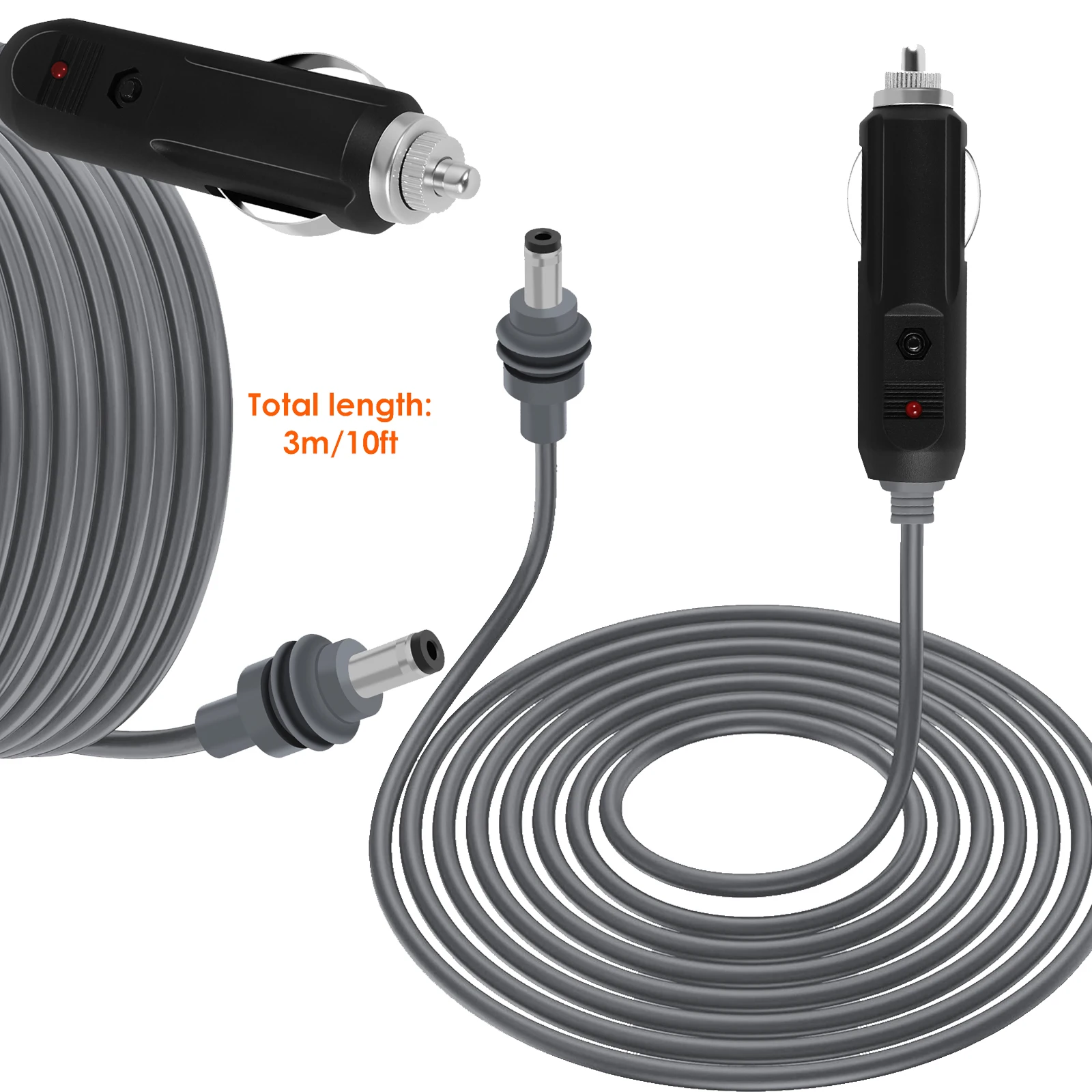 Mini Power Cable with Cigarette Lighter Adapter 3m/10ft Dc Power Cable 12v-48v Vehicle Power Output DC Auto Power Lead Plug Play
Mini Power Cable with Cigarette Lighter Adapter 3m/10ft Dc Power Cable 12v-48v Vehicle Power Output DC Auto Power Lead Plug Play
