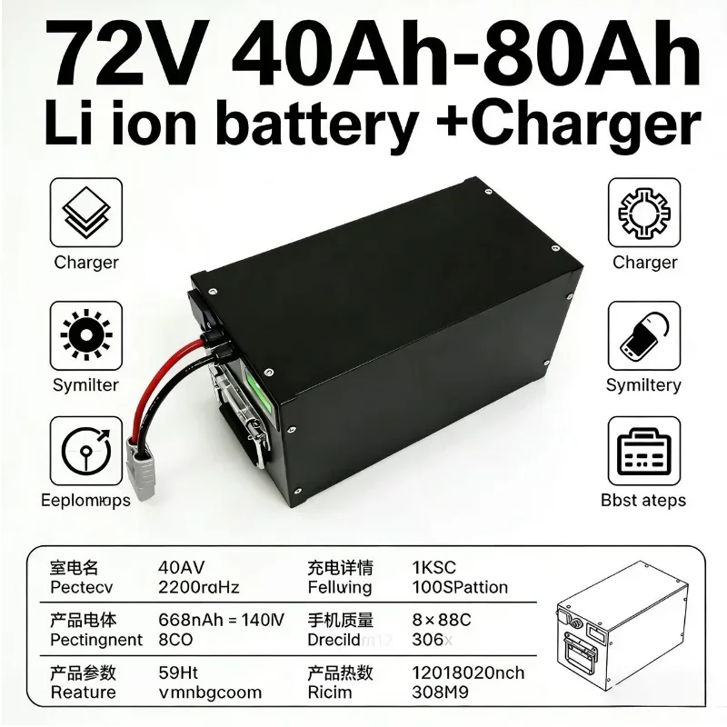 72V 40‑80Ah Performance Lithium Battery | BMS Protection | For High‑Speed E‑Motorcycle, Scooter & Golf Cart
72V 40‑80Ah Performance Lithium Battery | BMS Protection | For High‑Speed E‑Motorcycle, Scooter & Golf Cart