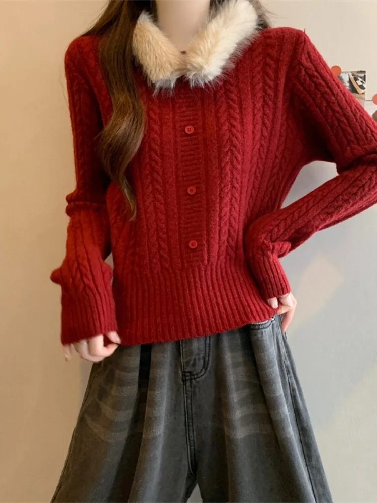 Cisas Aosphere Red Twist Thiened вязаный свитер женский зимний теплый трикотаж повседневный длинный цвет све
Cisas Aosphere Red Twist Thiened вязаный свитер женский зимний теплый трикотаж повседневный длинный цвет све