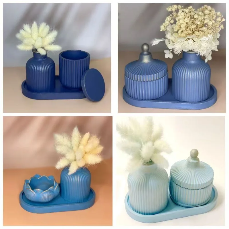 Lotus Candle Holder & Striped Vase Resin Mold for DIY Epoxy, Plaster, Cement Trays - Storage Box/Plate Craft
Lotus Candle Holder & Striped Vase Resin Mold for DIY Epoxy, Plaster, Cement Trays - Storage Box/Plate Craft