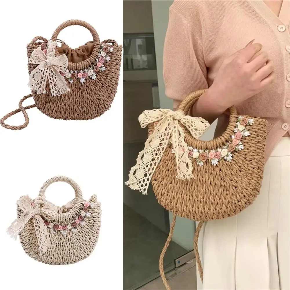 Fashion Sweet Beach Straw Bag Moon Shaped Flower Braided Underarm Bag Elegant Tote Handbag Shopping
Fashion Sweet Beach Straw Bag Moon Shaped Flower Braided Underarm Bag Elegant Tote Handbag Shopping
