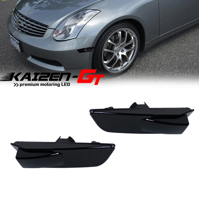 Smoked Lens Front Bumper Side Marker Indicator Light Cover Housings For 2003-2007 Infiniti G35 2 doors coupe, No Bulb / Socket
Smoked Lens Front Bumper Side Marker Indicator Light Cover Housings For 2003-2007 Infiniti G35 2 doors coupe, No Bulb / Socket