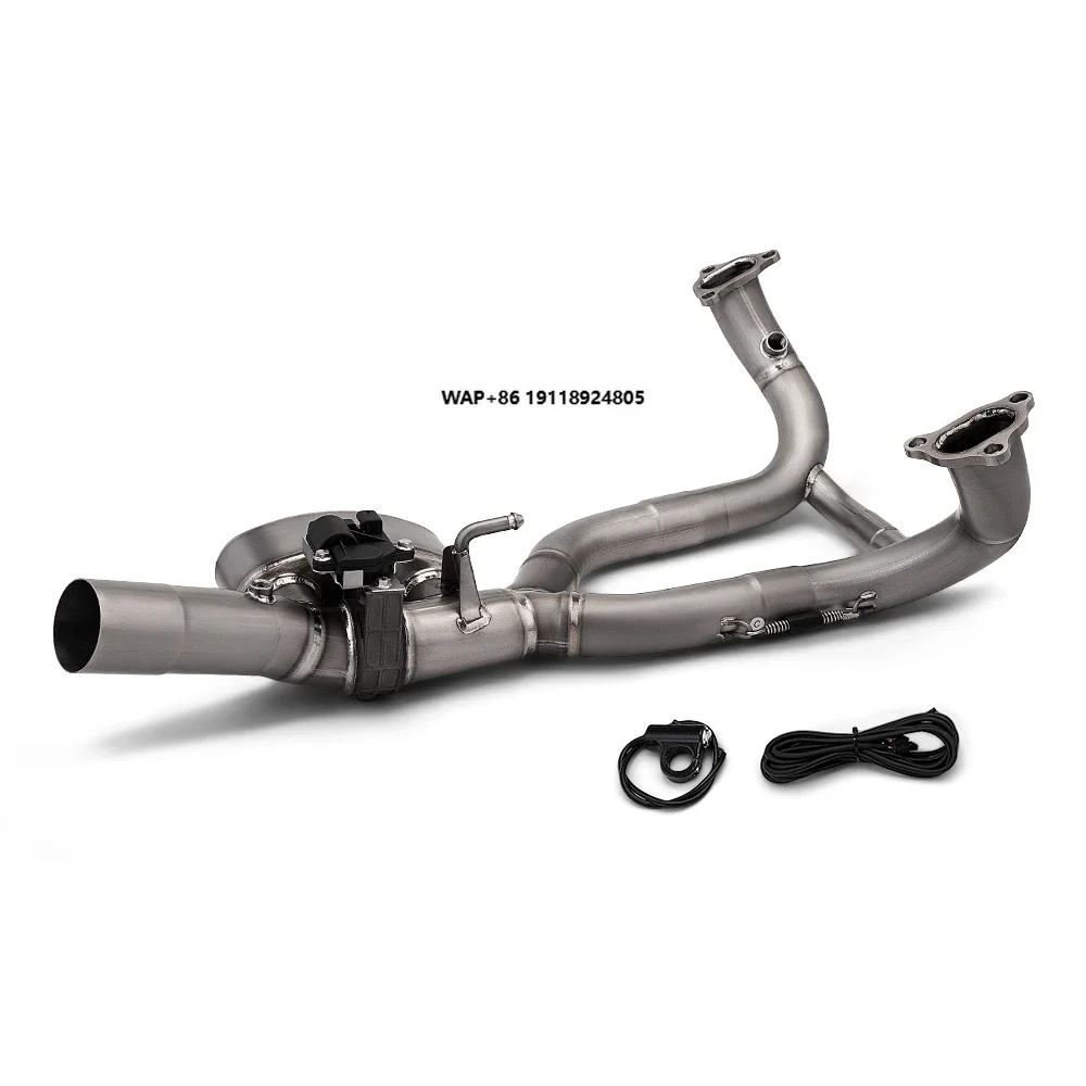 Titanium Motorcycle Exhaust Front Pipe 60mm Header with Electric Controlled Valve for R1250GS R1250 GS Adventure New Condition