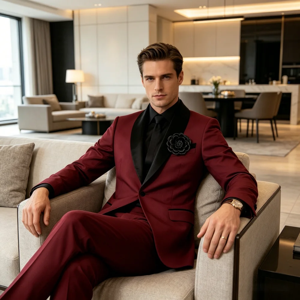 Men's Slim-Fit 2-Piece Formal Suit Set Single-Breasted Blazer And Trousers Elegant Business Outfit for Meetings And Weddings
Men's Slim-Fit 2-Piece Formal Suit Set Single-Breasted Blazer And Trousers Elegant Business Outfit for Meetings And Weddings