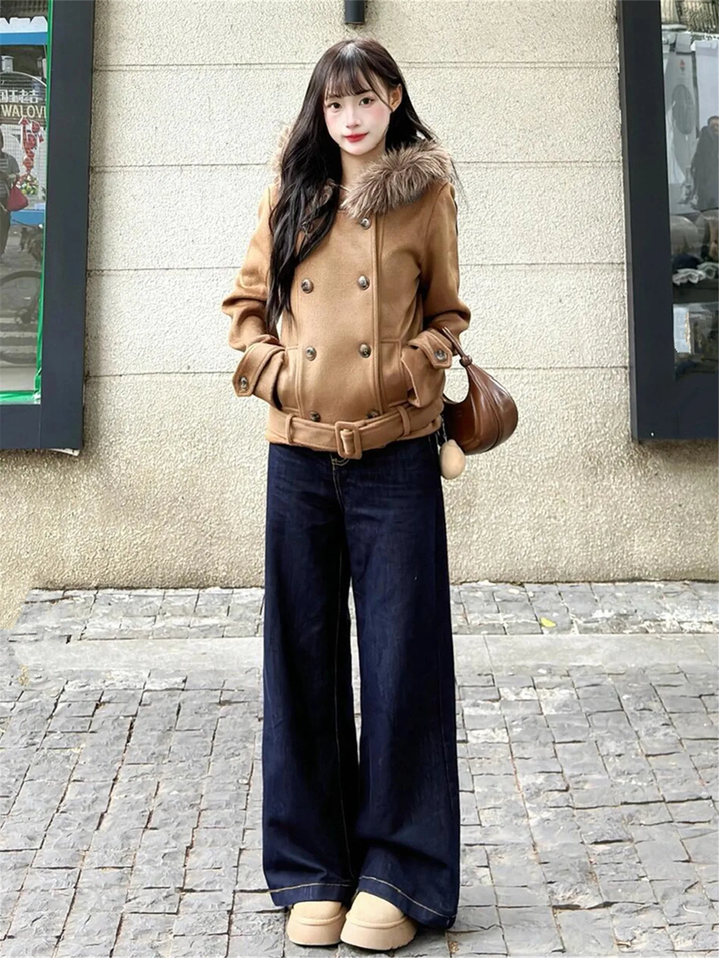 Deep Blue Fleece Lined Wide Leg Jeans Women's Autumn Winter Thick High Waist Loose Drapey Tall Extended Street Style Pants
Deep Blue Fleece Lined Wide Leg Jeans Women's Autumn Winter Thick High Waist Loose Drapey Tall Extended Street Style Pants