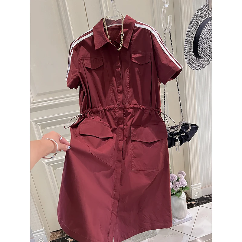 2024 Fashion New Single Breasted Short Sleeve Turn-Down Collar Y2k Dresses Korean Drawstring Slim Waist Dress For Women 2024 New
2024 Fashion New Single Breasted Short Sleeve Turn-Down Collar Y2k Dresses Korean Drawstring Slim Waist Dress For Women 2024 New