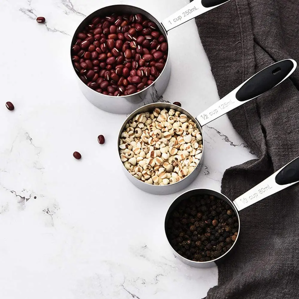 Stainless Steel Measuring Spoons And Cups Set, With 5 Cups And 7 Spoons 1 Levele , For Cooking And Baking 
Stainless Steel Measuring Spoons And Cups Set, With 5 Cups And 7 Spoons 1 Levele , For Cooking And Baking