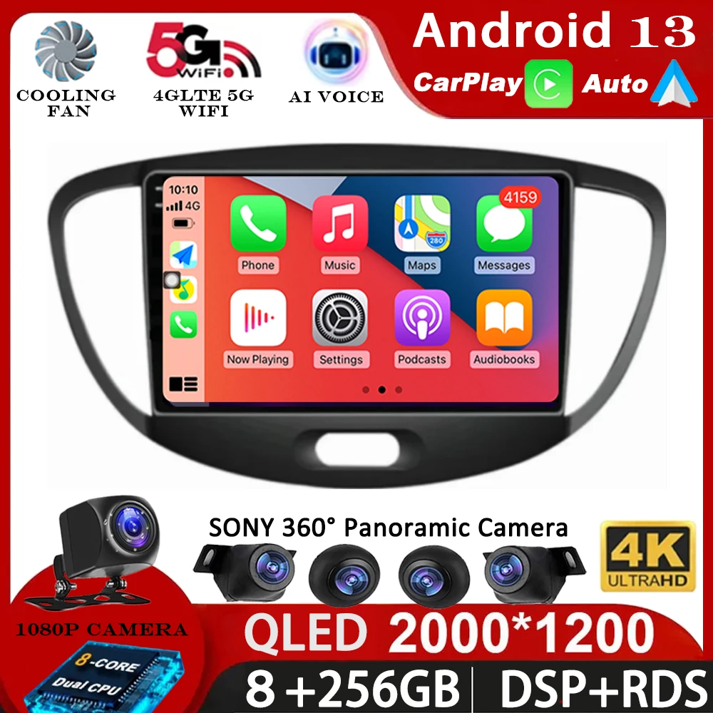 For Hyundai i10 2007 2008 2009 2010 2011 2012 2013 Android 13 CarPlay Auto WIFI+4G Car Radio GPS Multimedia Player DSP stereo BT
For Hyundai i10 2007 2008 2009 2010 2011 2012 2013 Android 13 CarPlay Auto WIFI+4G Car Radio GPS Multimedia Player DSP stereo BT