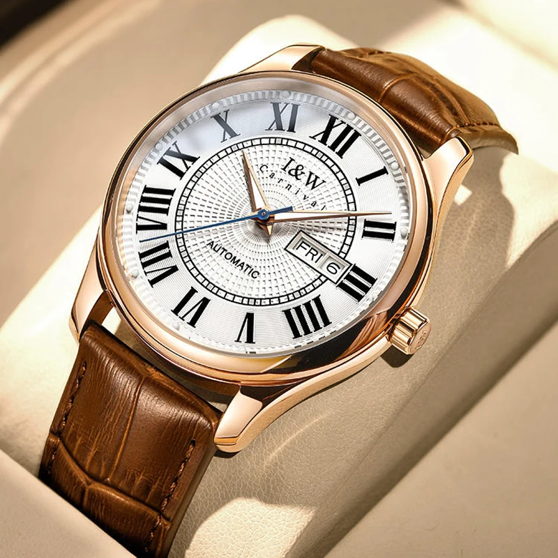 Switzerland Luxury Brand I&W CARNIVAL MIYOTA Automatic Mechanical Men's Watches Sapphire Dual Calendar Waterproof Clock 55797G
Switzerland Luxury Brand I&W CARNIVAL MIYOTA Automatic Mechanical Men's Watches Sapphire Dual Calendar Waterproof Clock 55797G
