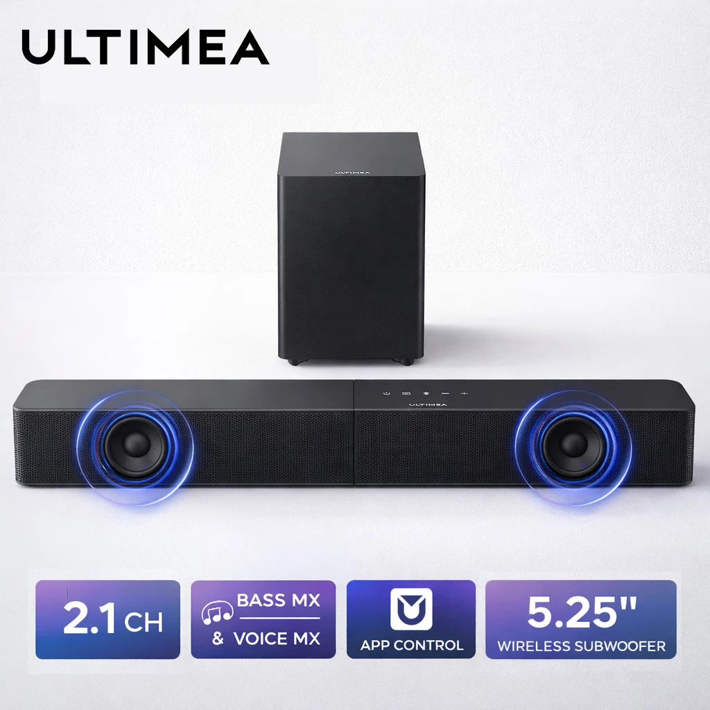 ULTIMEA Poseidon R3T 240W 2.1ch Soundbar with Wireless Subwoofer, BassMX & VoiceMX, App Control, Soundbar for Smart TV, HDMI
ULTIMEA Poseidon R3T 240W 2.1ch Soundbar with Wireless Subwoofer, BassMX & VoiceMX, App Control, Soundbar for Smart TV, HDMI