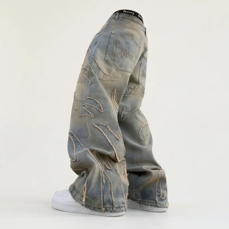American Trendy Brand Ripped Retro Old Jeans Men's Loose Straight Drape Long Pants
American Trendy Brand Ripped Retro Old Jeans Men's Loose Straight Drape Long Pants