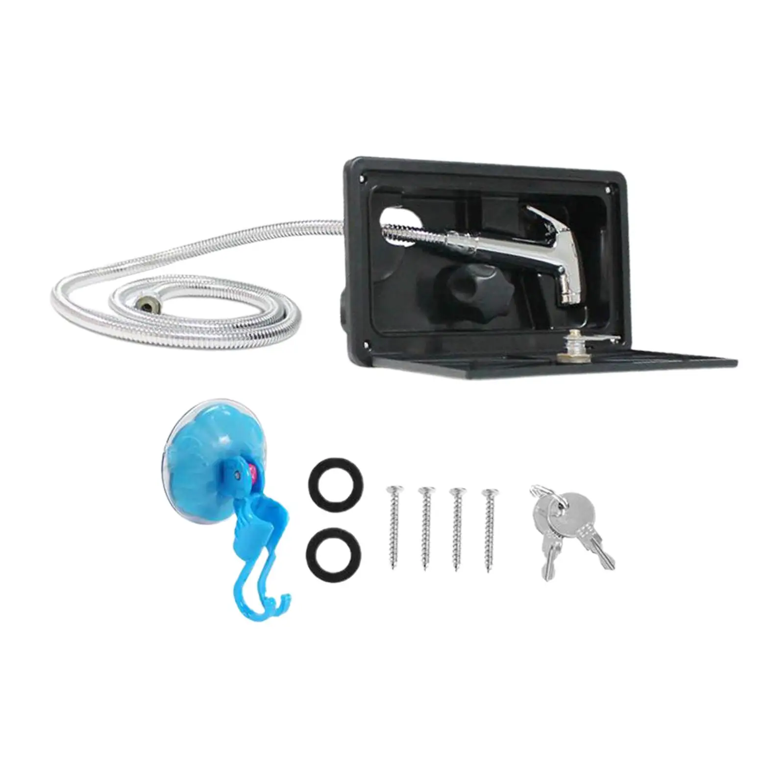 RV Exterior Shower Faucet Kit Hot Cold Adjustable Shower Head and Hose for Travel Trailers Camping
RV Exterior Shower Faucet Kit Hot Cold Adjustable Shower Head and Hose for Travel Trailers Camping