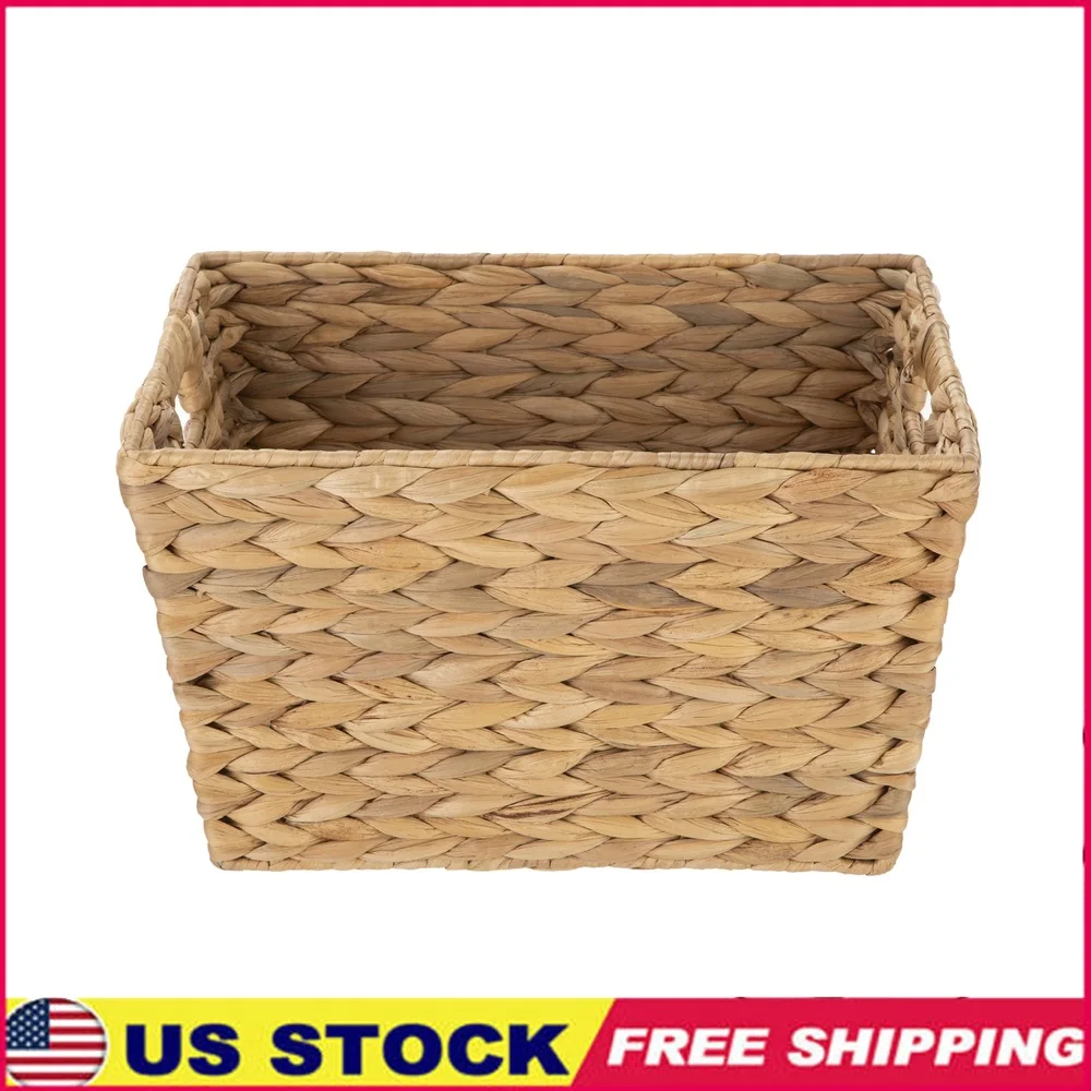 2 Pack Large Water Hyacinth Storage Basket with Cut-Out Handles Natural Material Sturdy Iron Frame Lightweight Home Organization
2 Pack Large Water Hyacinth Storage Basket with Cut-Out Handles Natural Material Sturdy Iron Frame Lightweight Home Organization