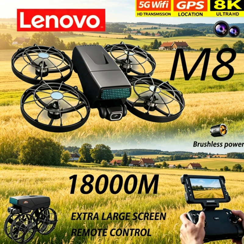 Lenovo M8 Foldable RC Drone with Screen Profesional HD Dual Camera WIFI Obstacle Avoidance Quadcopter Brushless Motor Toy
Lenovo M8 Foldable RC Drone with Screen Profesional HD Dual Camera WIFI Obstacle Avoidance Quadcopter Brushless Motor Toy