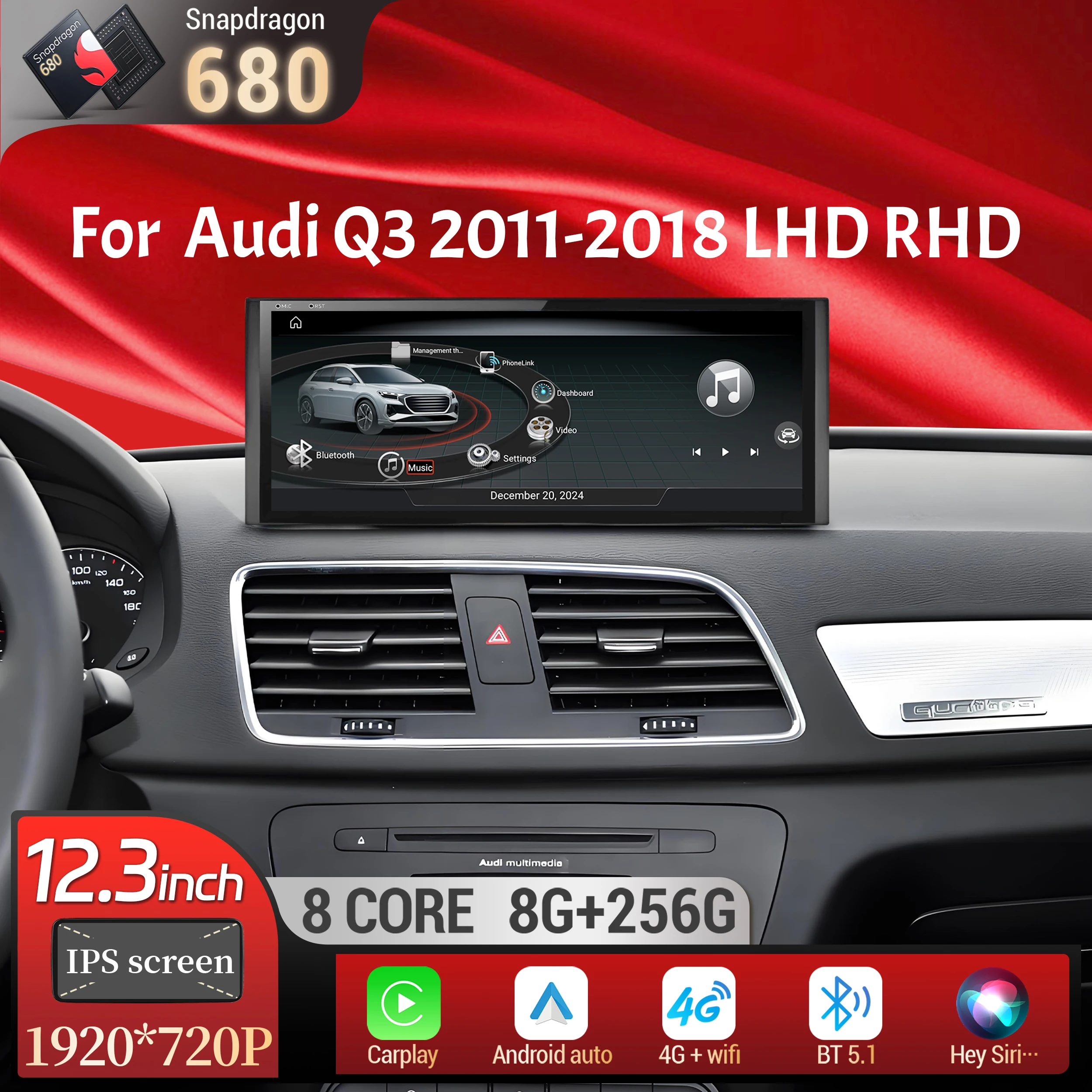 12.3 inch Android 14 Car Radio For Audi Q3 2011-2018 Wireless Bluetooth Carplay Qualcomm Snapdragon 680 System Head Unit Screen
12.3 inch Android 14 Car Radio For Audi Q3 2011-2018 Wireless Bluetooth Carplay Qualcomm Snapdragon 680 System Head Unit Screen