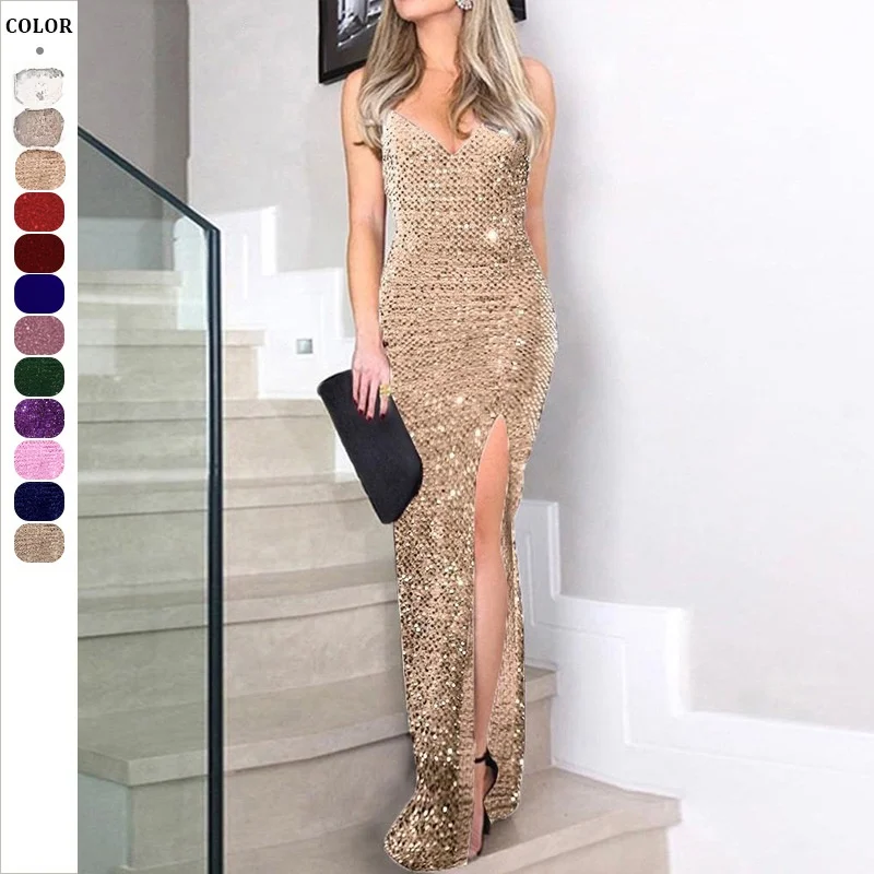 Sexy Faionable Summer New Women's Dr Strapl Long Polyester Fiber Slim Fit Evening Gown High Waist Open Slit Sequins
Sexy Faionable Summer New Women's Dr Strapl Long Polyester Fiber Slim Fit Evening Gown High Waist Open Slit Sequins