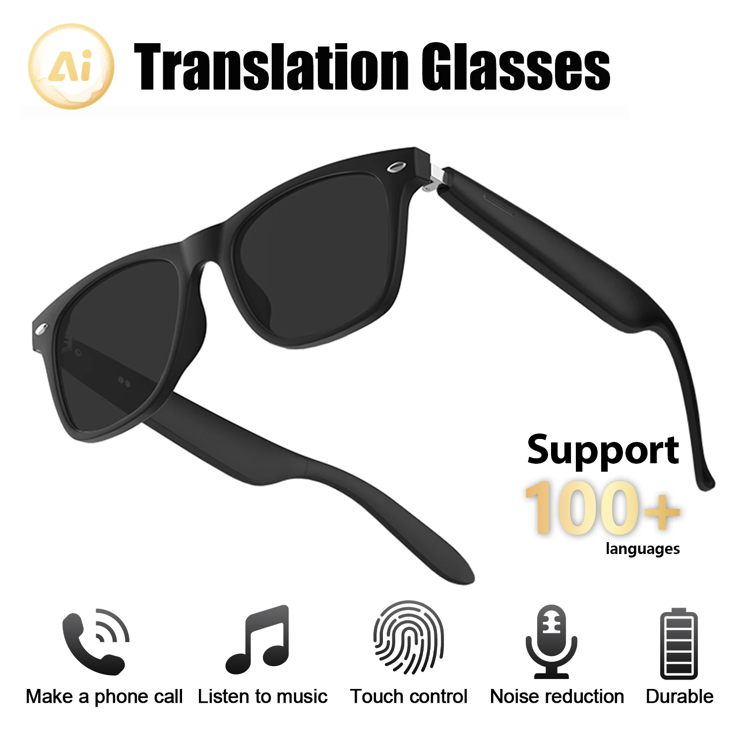 Умные очки с функцией AI-перевода оснащены встроенным микрофоном, двумя динамиками, управлением музыкой, беспроводными звонками и управлением камерой.
Умные очки с функцией AI-перевода оснащены встроенным микрофоном, двумя динамиками, управлением музыкой, беспроводными звонками и управлением камерой.