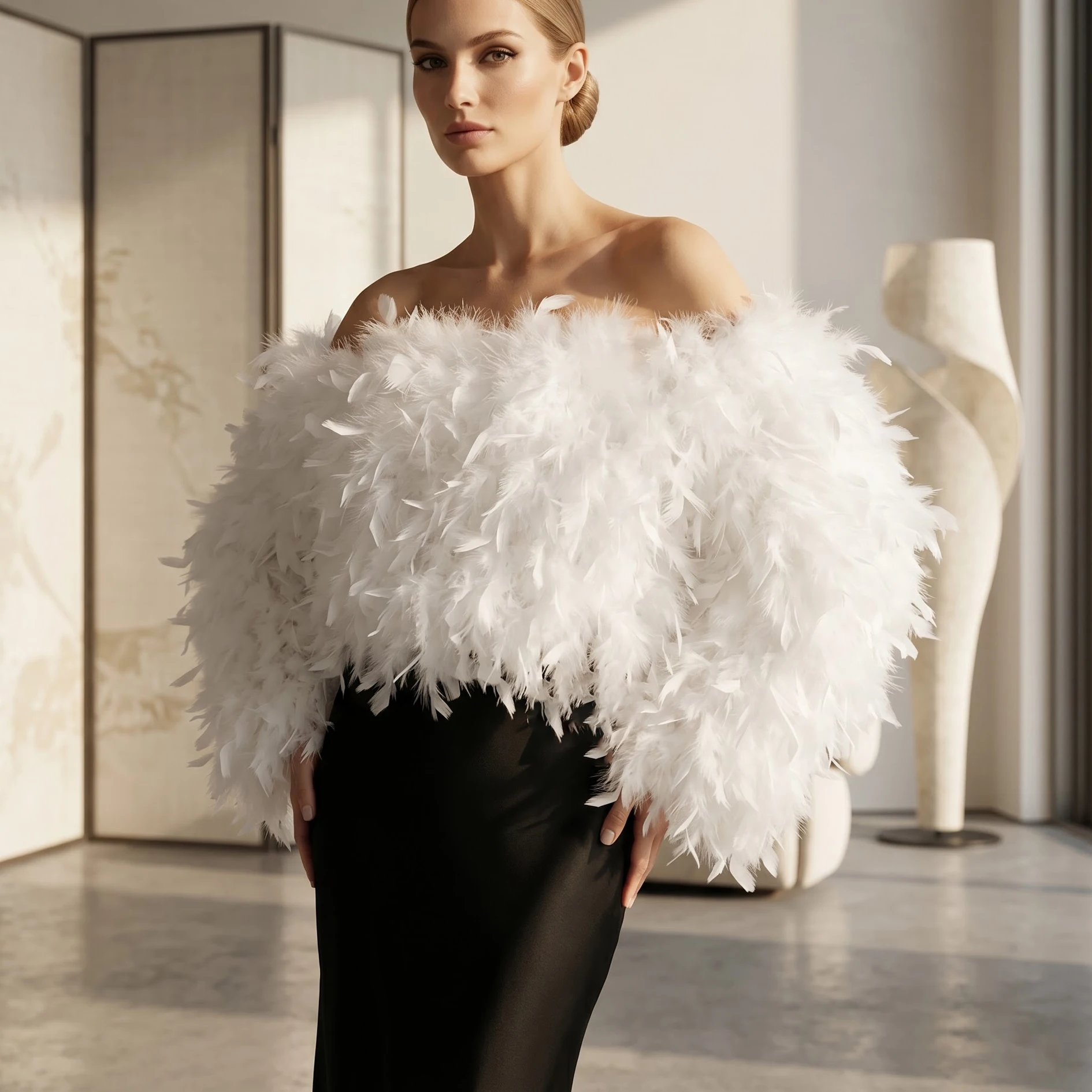 2026 New Ostrich Feather Top Women Real Fur Wedding Cape Bridal Shawl Elegant Evening Party Dinner Dress Outerwear 260307
2026 New Ostrich Feather Top Women Real Fur Wedding Cape Bridal Shawl Elegant Evening Party Dinner Dress Outerwear 260307