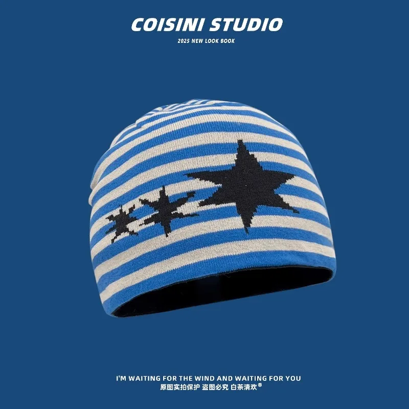 New Contrasting Colors Striped Stars Jacquard Beanies Y2K Autumn Winter Casual Warm Personality Pullover Hats for Men and Women
New Contrasting Colors Striped Stars Jacquard Beanies Y2K Autumn Winter Casual Warm Personality Pullover Hats for Men and Women