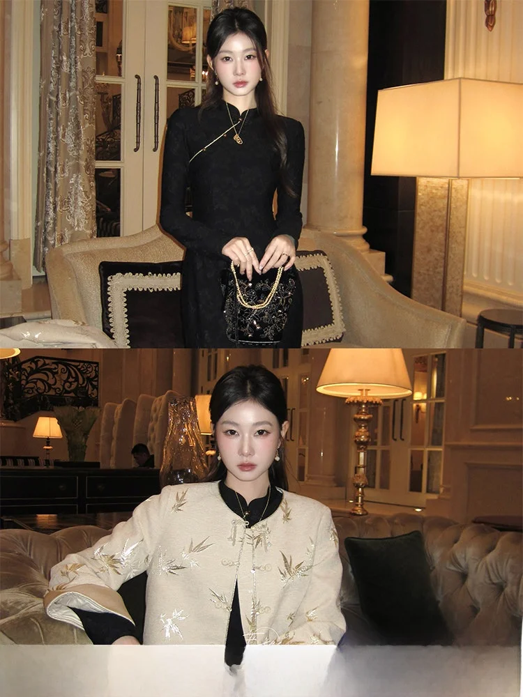 Новый китайский национальный тренд EIA One Yao【Jinxiu Nianhua】: Зимний ретро-комплект с вышивкой (куртка и платье)
Новый китайский национальный тренд EIA One Yao【Jinxiu Nianhua】: Зимний ретро-комплект с вышивкой (куртка и платье)
