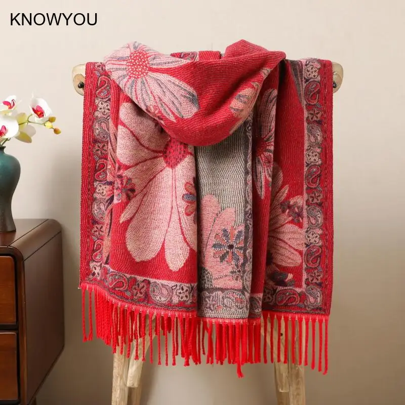 Jacquard Flower Scarf Women Vintage Ethic Style Bufanda Shawl and Wraps Warm Cashmere Blend Pashmina Capes Blanket Outwear
Jacquard Flower Scarf Women Vintage Ethic Style Bufanda Shawl and Wraps Warm Cashmere Blend Pashmina Capes Blanket Outwear