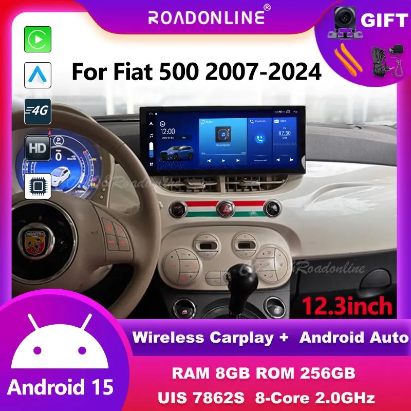 Android audio For Fiat 500 2007-2024 Android 15 12.3inch 8+256 Car Multimedia Player car intelligent systems
Android audio For Fiat 500 2007-2024 Android 15 12.3inch 8+256 Car Multimedia Player car intelligent systems