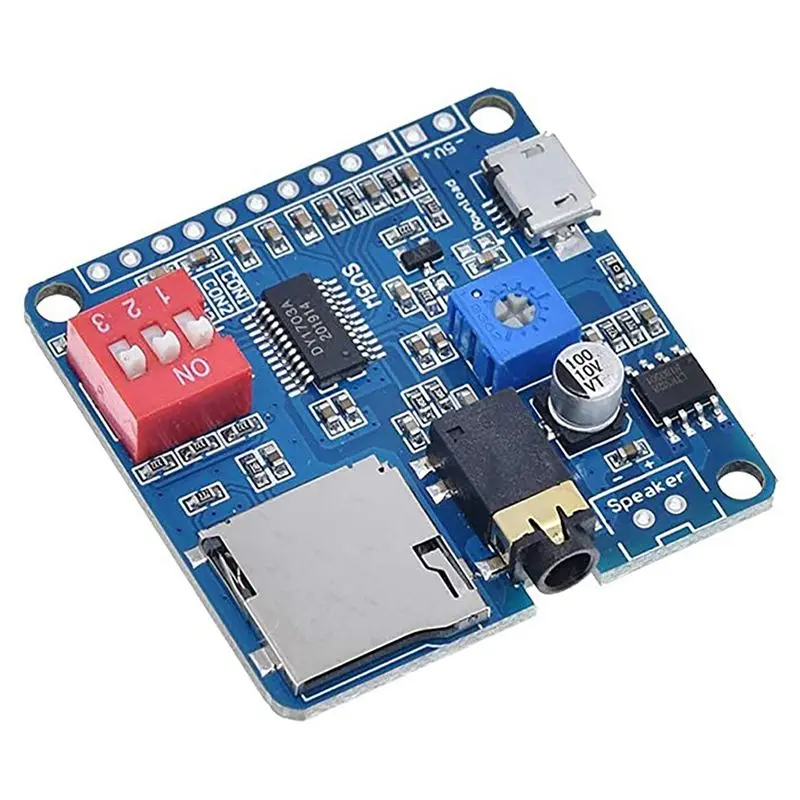B03B-3X DY-SV5W Voice Playback Module For MP3 Music Player Voice Playback Amplifier 5W SD/TF Card Integrated UART I/O Trigger
B03B-3X DY-SV5W Voice Playback Module For MP3 Music Player Voice Playback Amplifier 5W SD/TF Card Integrated UART I/O Trigger