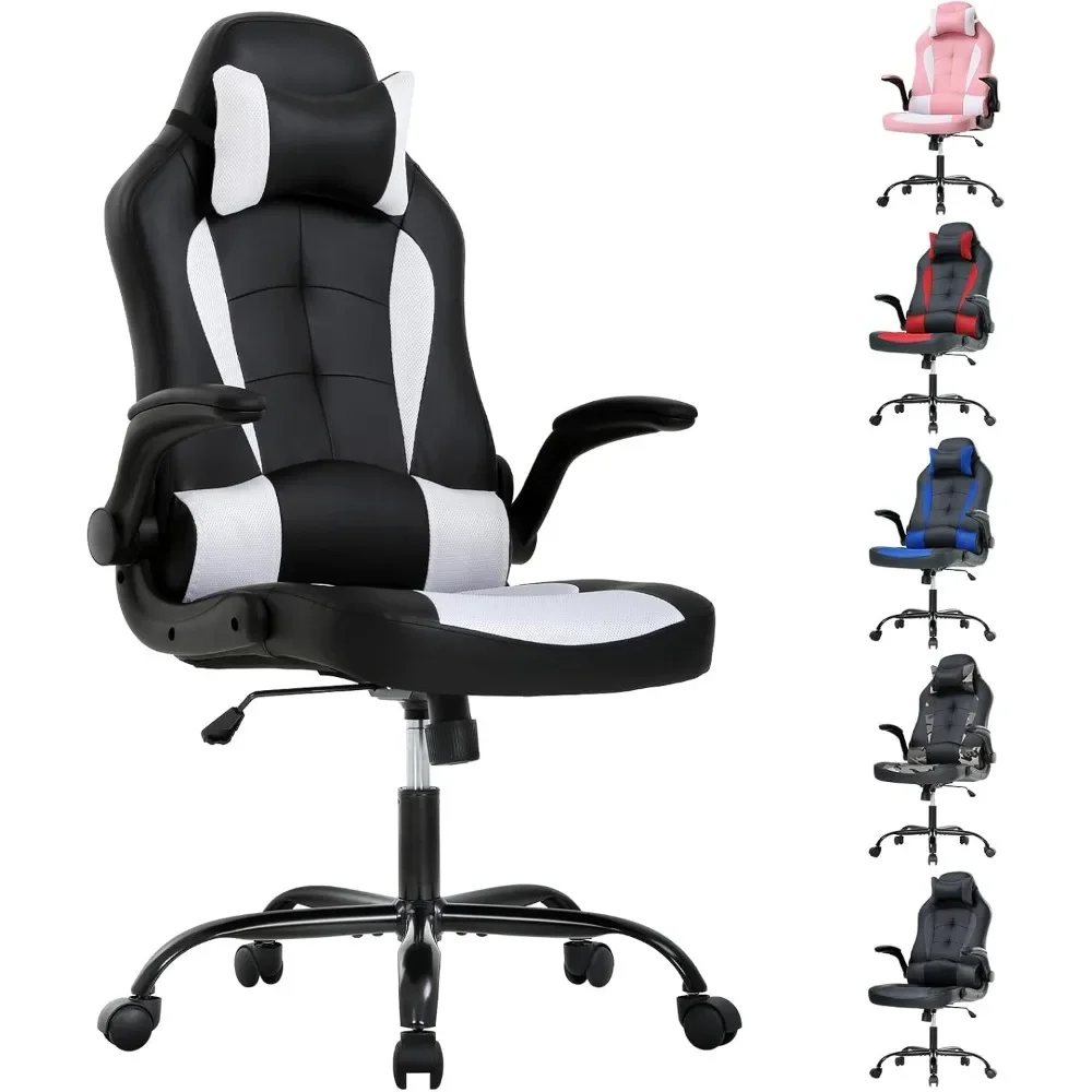 400lb High Back PC Racing Desk Chair, Adjustable Reclining Computer Chair with Lumbar Support, Headrest, Rolling Swivel Chair
400lb High Back PC Racing Desk Chair, Adjustable Reclining Computer Chair with Lumbar Support, Headrest, Rolling Swivel Chair