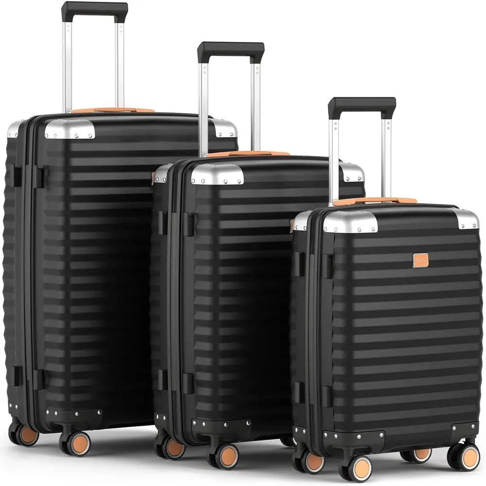 3-Piece Hard Shell Luggage Set with Spinner Wheels, TSA Lock, and Protective Features for Men and Women (Black, 20/24/28)
3-Piece Hard Shell Luggage Set with Spinner Wheels, TSA Lock, and Protective Features for Men and Women (Black, 20/24/28)