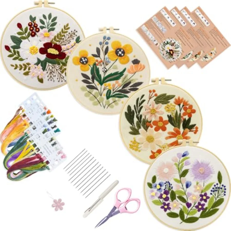 Beginner Embroidery Kit Full Set, With Patterns & Hoops, Easy for Newbies
Beginner Embroidery Kit Full Set, With Patterns & Hoops, Easy for Newbies