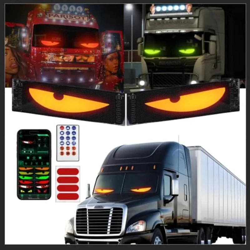 LED Devil Eye Light for Trucks Window Soft Screen APP Control for Car Window DIY Car Dynamic LED Smart Colorful Truck Windshield
LED Devil Eye Light for Trucks Window Soft Screen APP Control for Car Window DIY Car Dynamic LED Smart Colorful Truck Windshield