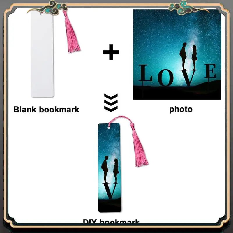 ASMA-50Pcs Sublimation Bookmark Blank Heat Transfer Aluminum Metal Bookmarks Bulk DIY Bookmarks With Hole And Colorful Tassel
ASMA-50Pcs Sublimation Bookmark Blank Heat Transfer Aluminum Metal Bookmarks Bulk DIY Bookmarks With Hole And Colorful Tassel