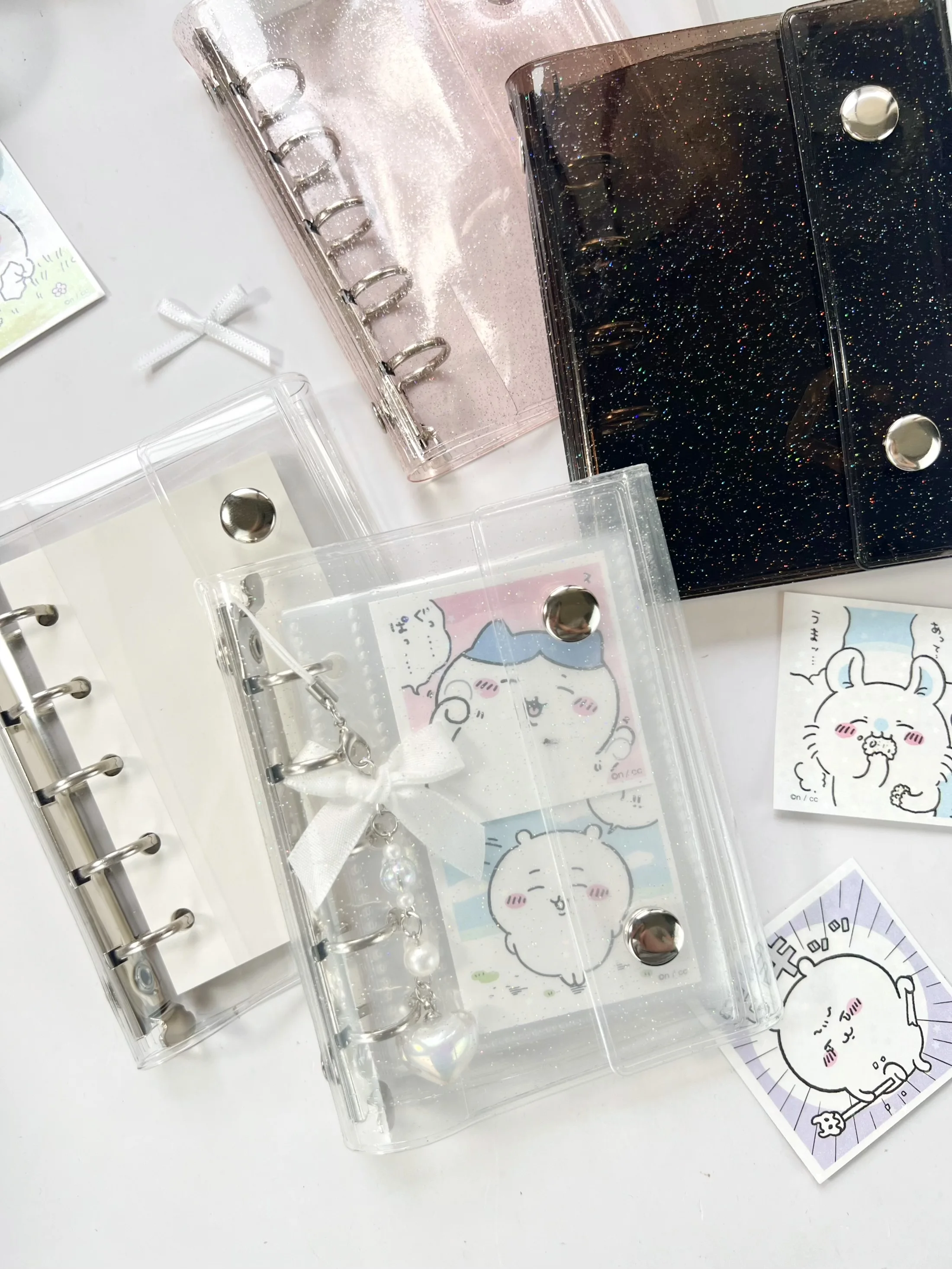M5 5Holes Glitter Pink Black Transparent Binder Loose Cover Journal Sketchbook Accessories Diary Office Supplies
M5 5Holes Glitter Pink Black Transparent Binder Loose Cover Journal Sketchbook Accessories Diary Office Supplies