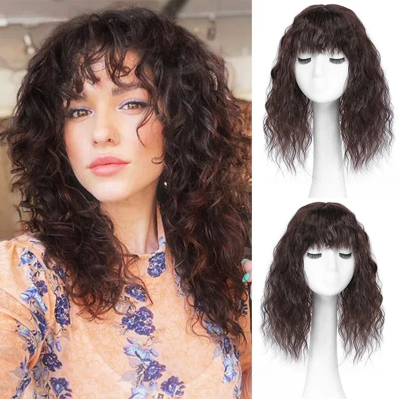 Коричневый шиньон с волнистыми волнами для женщин, пушистые вьющиеся заколки для наращивания волос, синтетические натуральные волнистые шиньоны с челкой
Коричневый шиньон с волнистыми волнами для женщин, пушистые вьющиеся заколки для наращивания волос, синтетические натуральные волнистые шиньоны с челкой