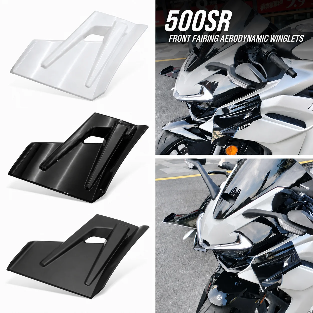Motorcycle Front Fairing Winglets Aerodynamic Side Wings Spoiler Modification Kit for 500SR 500sr 500-SR
Motorcycle Front Fairing Winglets Aerodynamic Side Wings Spoiler Modification Kit for 500SR 500sr 500-SR
